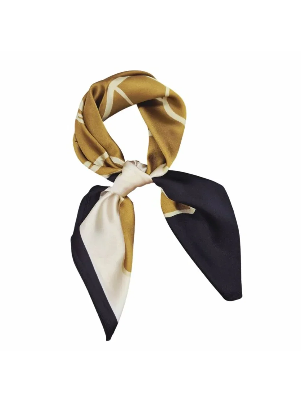 ✨Silky Square Scarf Elegant Bandana FLORAL Brown Luxurious Stylish Accessory New